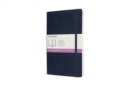 Moleskine Large Double Layout Plain and Ruled Softcover Notebook : Sapphire Blue - Book