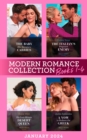 Modern Romance January 2024 Books 1-4 : The Baby His Secretary Carries (Bound by a Surrogate Baby) / The Italian's Pregnant Enemy / His Last-Minute Desert Queen / A Vow to Redeem the Greek - eBook