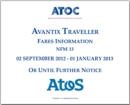 Avantix Traveller Fares Information NFM 13 : 20 September 2012 - 1 January 2013 or Until Further Notice - Book