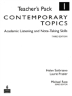 Contemporary Topics 1 : Academic Listening and Note-Taking Skills, Teacher's Pack - Book