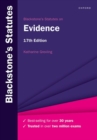 Blackstone's Statutes on Evidence - Book