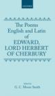 The Poems of Edward, Lord Herbert of Cherbury : English and Latin Poems - Book