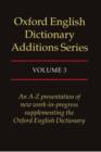 Oxford English Dictionary Additions Series: Volume 3 - Book