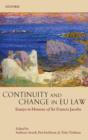Continuity and Change in EU Law : Essays in Honour of Sir Francis Jacobs - Book