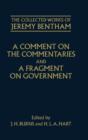A Comment on the Commentaries and A Fragment on Government - Book