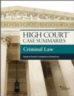 High Court Case Summaries on Criminal Law, Keyed to Dressle - Book