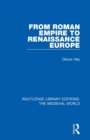 From Roman Empire to Renaissance Europe - Book