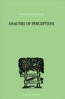 Analysis Of Perception - Book