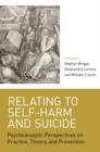 Relating to Self-Harm and Suicide : Psychoanalytic Perspectives on Practice, Theory and Prevention - Book