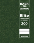 Back To School Elite Notebook, Wide Ruled Lined 8 x 10 Inch, Grade School, Students, Large 100 Sheet Notebook Green - Book