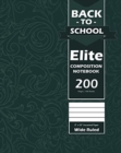 Back To School Elite Notebook, Wide Ruled Lined, Large 8 x 10 In, Grade School, Students, 100 Sheets Olive Green - Book