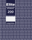 Elite Composition Notebook, Collage Ruled Lined, Large 8 x 10 Inch, 100 Sheet, Navy Cover - Book