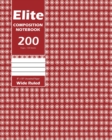 Elite Composition Notebook, Lined Wide Ruled 8 x 10 Inch, Large 100 Sheet, Red Cover - Book