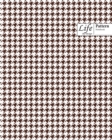 Checkered II Pattern Composition Notebook Wide Large 100 Sheet Coffee Cover - Book