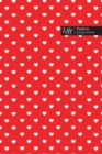 Hearts Pattern Composition Notebook, Dotted Lines, Wide Ruled Medium Size 6 x 9 Inch (A5), 144 Sheets Red Cover - Book