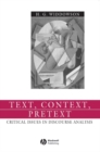 Text, Context, Pretext : Critical Issues in Discourse Analysis - eBook