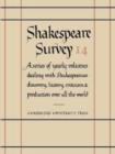 Shakespeare Survey: Volume 14, Shakespeare and his Contemporaries - Book