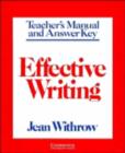 Effective Writing Teacher's manual : Writing Skills for Intermediate Students of American English - Book