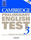 Cambridge Preliminary English Test 3 Student's Book : Examination Papers from the University of Cambridge Local Examinations Syndicate - Book
