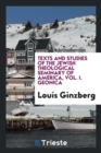 Texts and Studies of the Jewish Theological Seminary of America, Vol. I. Geonica - Book