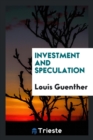 Investment and Speculation - Book