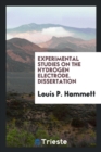 Experimental Studies on the Hydrogen Electrode. Dissertation - Book