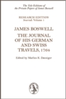 James Boswell : The Journal of His German and Swiss Travels, 1764 - Book