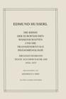 Die Krisis Der Europaischen Wissenschaften Und Die Transzendentale Phanomenologie : Erganzungsband Texte Aus Dem Nachlass 1934-1937 - Book