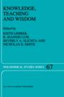 Knowledge, Teaching and Wisdom - Book