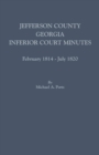 Jefferson County, Georgia, Inferior Court Minutes, February 1814-July 1820 - Book