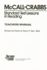 McCall-Crabbs Standard Test Lessons in Reading, Teachers Manual/Answer Key - Book