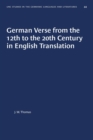 German Verse from the 12th to the 20th Century in English Translation - Book