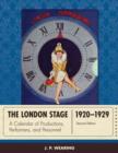 The London Stage 1920-1929 : A Calendar of Productions, Performers, and Personnel - Book