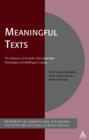 Meaningful Texts : The Extraction of Semantic Information from Monolingual and Multilingual Corpora - Book