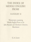 The Index of Middle English Prose Handlist II : Manuscripts in the John Rylands & Chetham's Libraries, Manchester - Book
