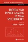 Protein and Peptide Analysis by Mass Spectrometry - Book