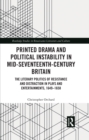 Printed Drama and Political Instability in Mid-Seventeenth-Century Britain : The Literary Politics of Resistance and Distraction in Plays and Entertainments, 1649-1658 - eBook