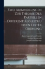 Zwei Abhandlungen Zur Theorie Der Partiellen Differentialgleichungen Erster Ordnung - Book