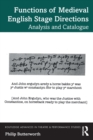 Functions of Medieval English Stage Directions : Analysis and Catalogue - Book