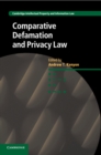 Comparative Defamation and Privacy Law - Book