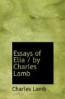 Essays of Elia / By Charles Lamb - Book