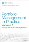 Portfolio Management in Practice, Volume 3 : Equity Portfolio Management - Book