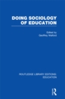 Doing Sociology of Education (RLE Edu L) - eBook