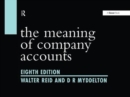 The Meaning of Company Accounts - Book