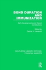 Bond Duration and Immunization : Early Developments and Recent Contributions - Book