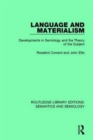 Language and Materialism : Developments in Semiology and the Theory of the Subject - Book