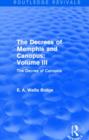 The Decrees of Memphis and Canopus: Vol. III (Routledge Revivals) : The Decree of Canopus - Book