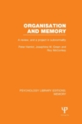 Organisation and Memory (PLE: Memory) : A Review and a Project in Subnormality - Book