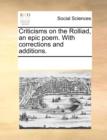 Criticisms on the Rolliad, an Epic Poem. with Corrections and Additions. - Book