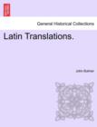 Latin Translations. - Book